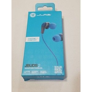 JLab JBuds 2 Signature Earbuds Noise Isolate - 3 Size Tips - Comfort Fit - Blue